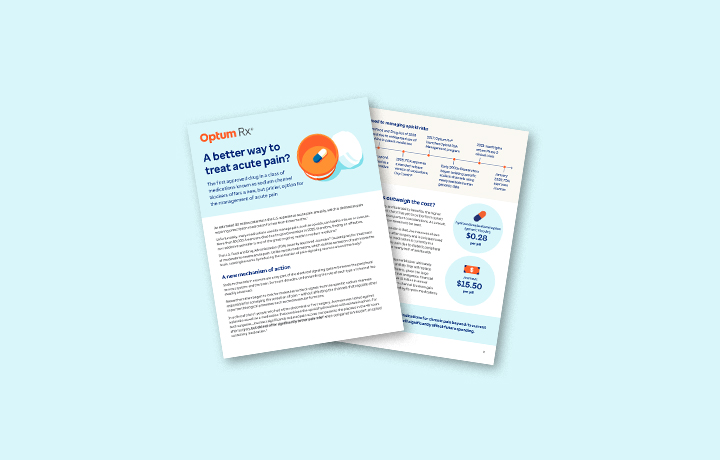 The cover of the infographic titled ‘A better way to treat acute pain’