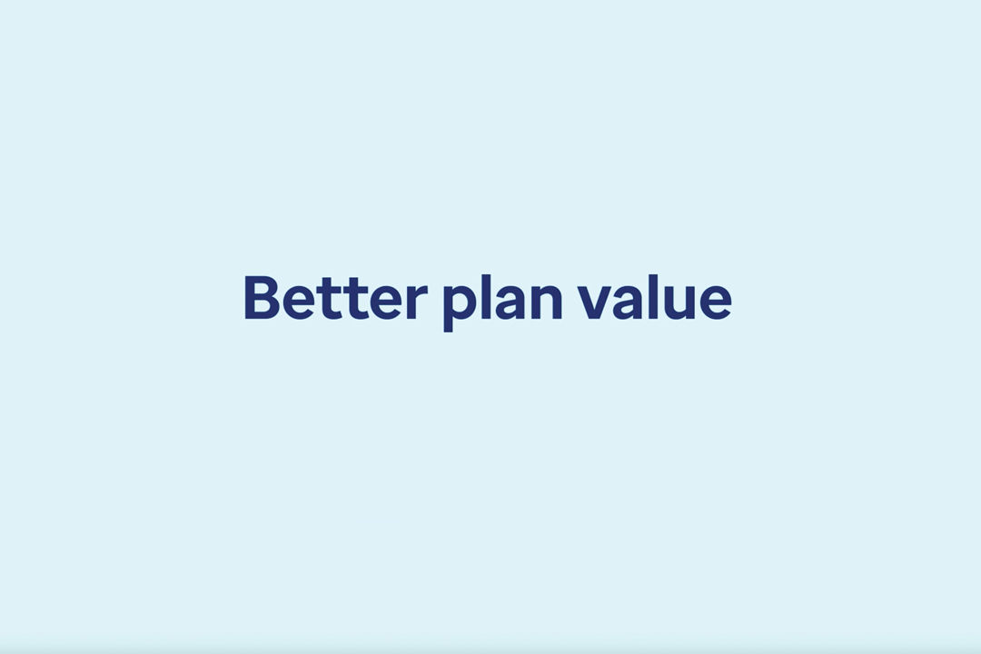 Better plan value on blue background 